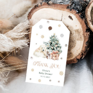 Cold Outside Polar Bear Baby Shower Thank You Gift Tags
