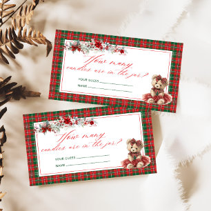 Cold Outside Teddy Bear How Many Candies Enclosure Card