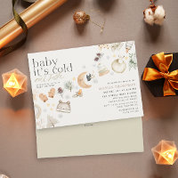 Cold Outside Winter Baby Shower Neutral Colour 