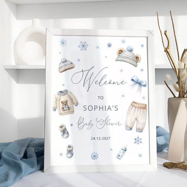 Cold Outside Winter Clothes Baby Shower Welcome Poster (Creator Uploaded)