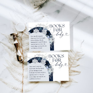 Cold outside Winter Floral Deer Baby Shower Books Enclosure Card