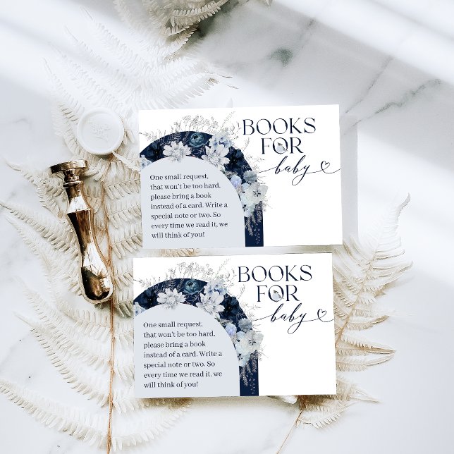 Cold outside Winter Floral Deer Baby Shower Books Enclosure Card (Creator Uploaded)