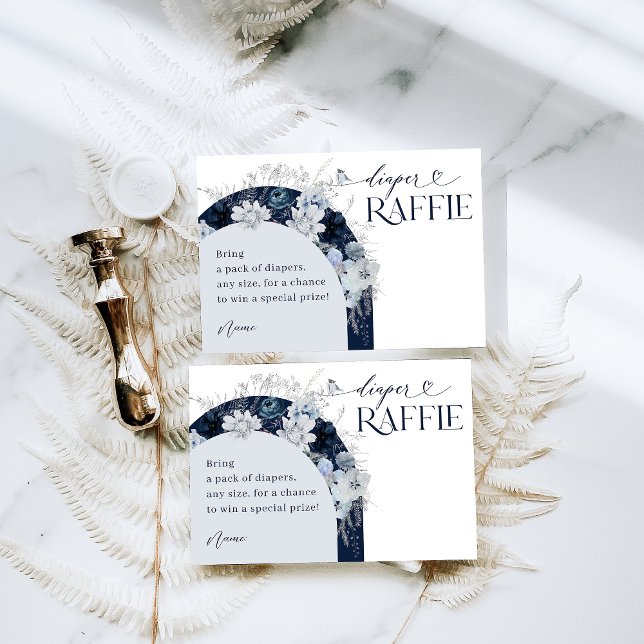 Cold outside Winter Floral Deer Baby Shower Diaper Enclosure Card (Creator Uploaded)