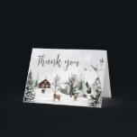 Cold Outside Winter Wonderland Baby Shower  Thank You Card<br><div class="desc">Express your gratitude with Winter Deer Baby Shower Thank You Card Printable,  a perfect way to share your heartfelt thanks. Adorned with adorable baby motifs this customisable card adds a touch of sweetness to your appreciation. Personalise to convey your thanks in the most charming and memorable way!

BS549</div>