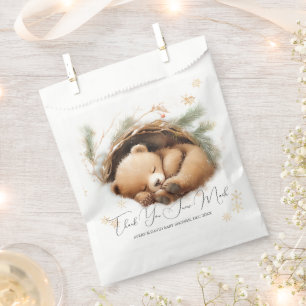 Cold Outside Woodland Bear Winter Baby Shower Favour Bags