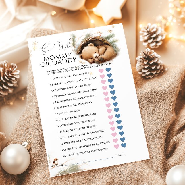 Cold Outside Woodland Bear Winter Baby Shower Game (Creator Uploaded)