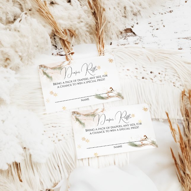 Cold Outside Woodland Bear Winter Diaper Raffle Enclosure Card (Creator Uploaded)
