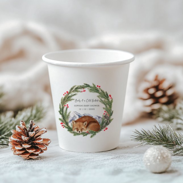 Cold Outside Woodland Fox Winter Baby Shower Paper Cups (Cold Outside Woodland Fox Winter Baby Shower Paper Cups)