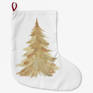 Cold pine trees large christmas stocking