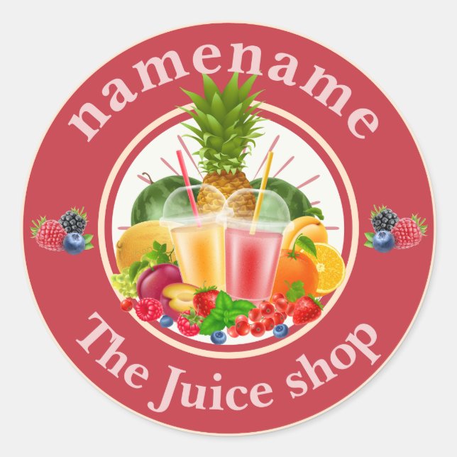 Cold Pressed Juice Smoothies fruit  shop staff nam Classic Round Sticker (Front)