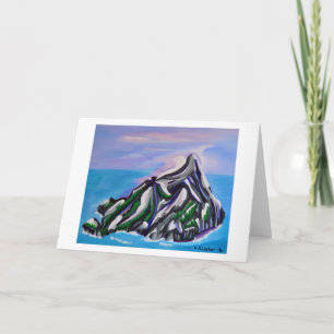 Cold rocky island holiday card