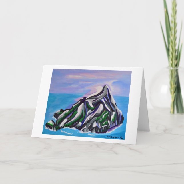 Cold rocky island holiday card (Front)