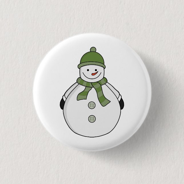 Cold snowman 3 cm round badge (Front)