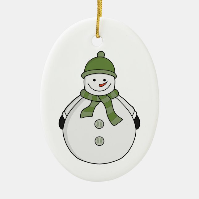 Cold snowman ceramic tree decoration (Front)