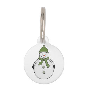 Cold snowman pet tag