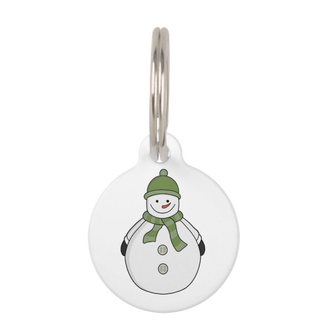 Cold snowman pet tag (Front)