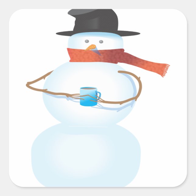 Cold Snowman Square Sticker (Front)
