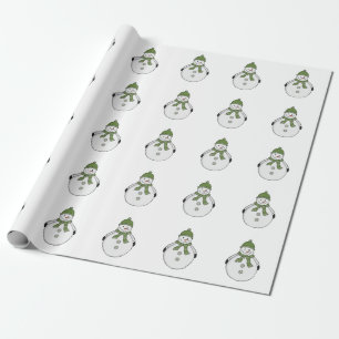 Cold snowman wrapping paper
