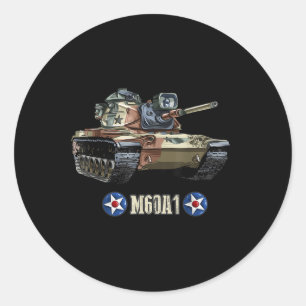 Cold War American M60a1 Heavy Tank  Classic Round Sticker