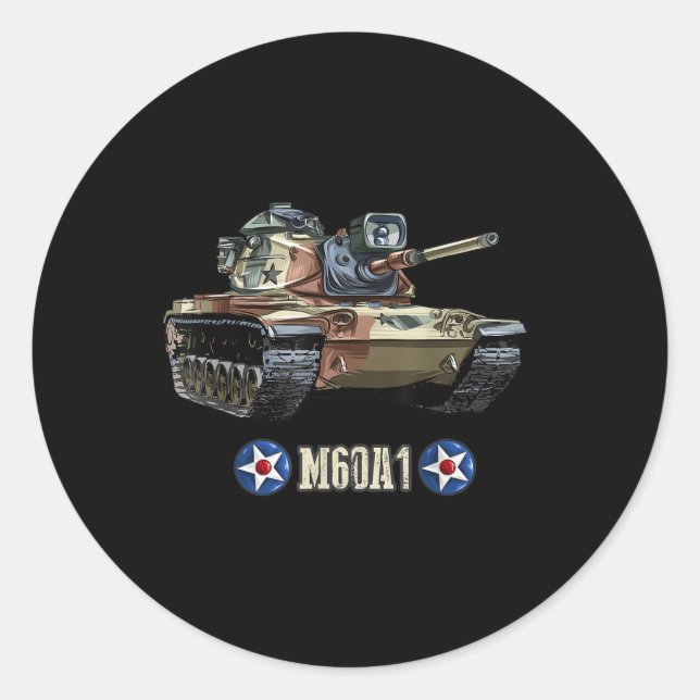 Cold War American M60a1 Heavy Tank  Classic Round Sticker (Front)