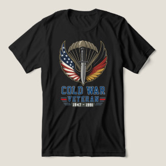 Cold War Veteran US Germany Airborne Paratrooper Tri-Blend Shirt