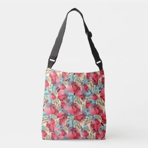 Cold Warm Watercolor Floral Geometric Crossbody Bag