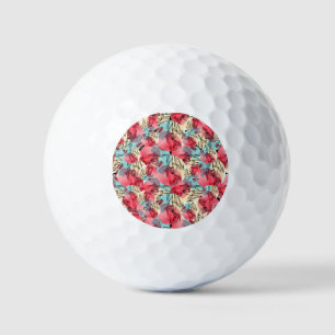 Cold Warm Watercolor Floral Geometric Golf Balls