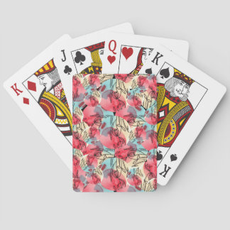 Cold Warm Watercolor Floral Geometric Playing Cards