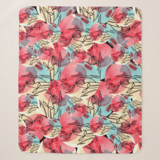 Cold Warm Watercolor Floral Geometric Sherpa Blanket
