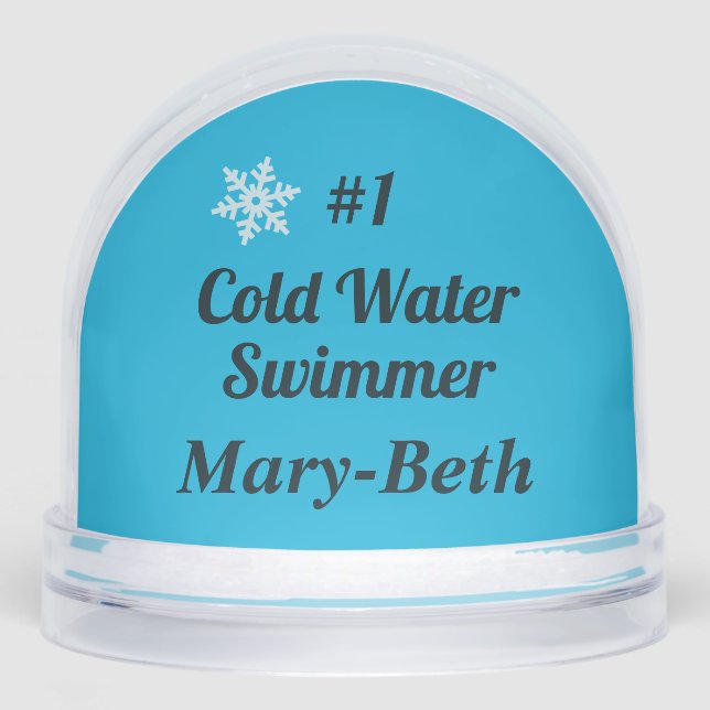 Cold Water Swimmer Swimming Number 1  Snowglobe (Front)