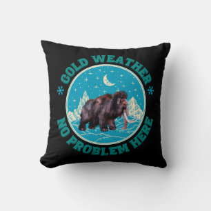 Cold Weather Mammoth Winter Humour Cushion