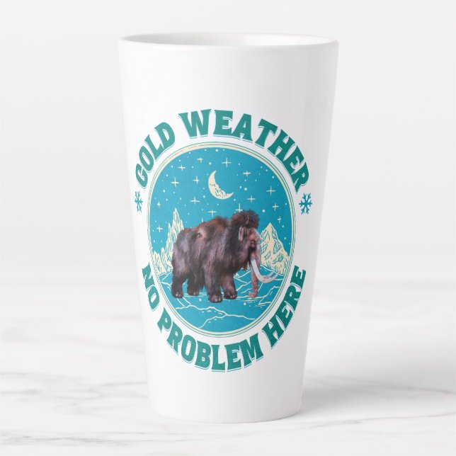 Cold Weather Mammoth Winter Humour Latte Mug (Front)