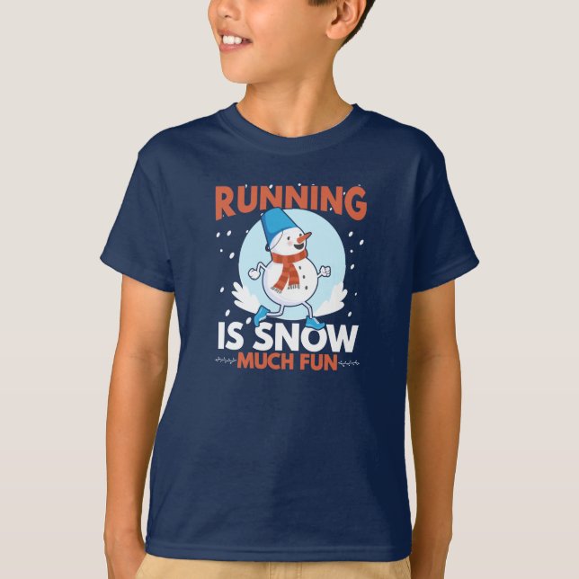 Cold Weather Runner - Running is Snow Much Fun T-Shirt (Front)
