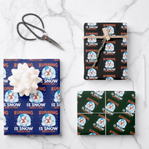 Cold Weather Runner - Running is Snow Much Fun Wrapping Paper Sheet