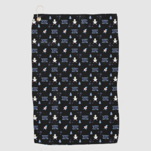 Cold Weather Running Christmas Snowman Golf Towel