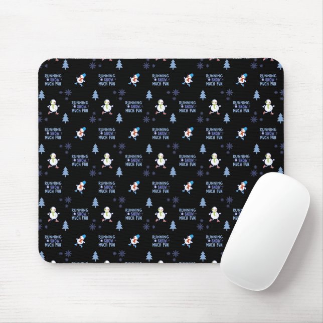 Cold Weather Running Christmas Snowman Mouse Pad (With Mouse)