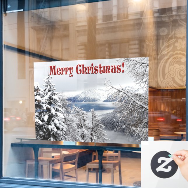 Cold Winter Forest Photography with Snow Flakes (Cafe Window)