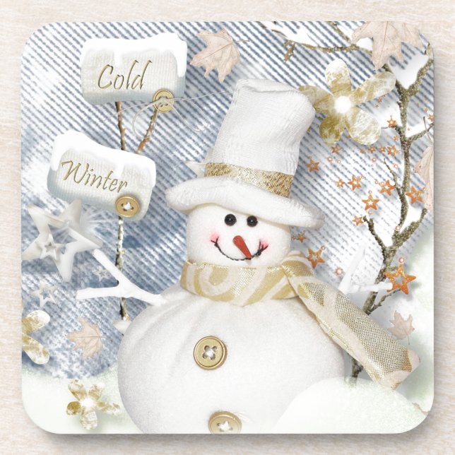 Cold Winter Snowman Coaster (Front)