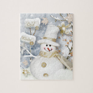 Cold Winter Snowman Jigsaw Puzzle