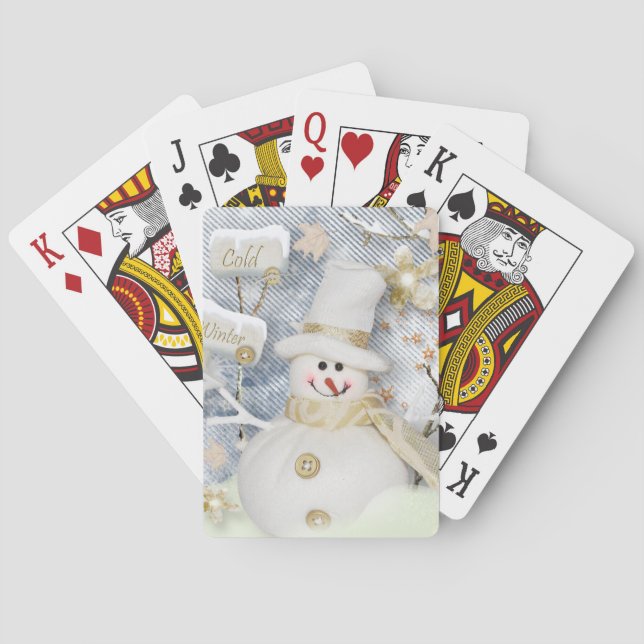 Cold Winter Snowman Playing Cards (Back)
