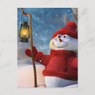 Cold Winter Snowman Postcard