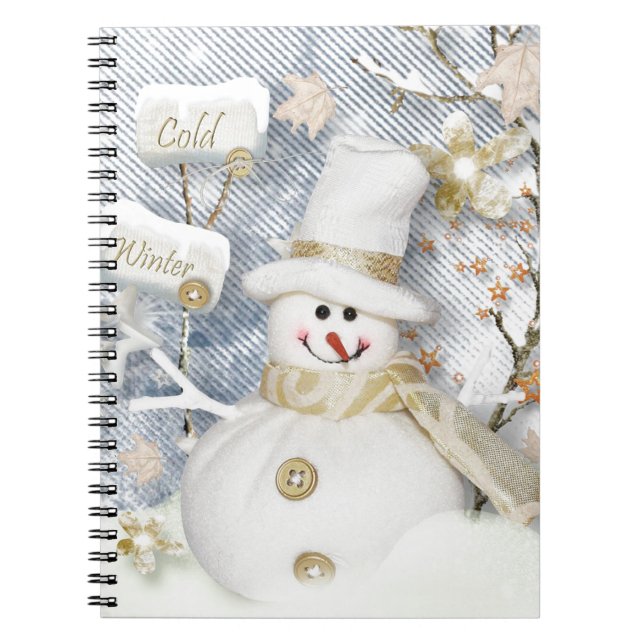 Cold Winter Snowman Spiral Notebook (Front)