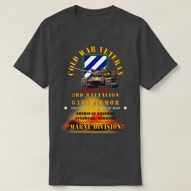 ColdVet 3rd Bn 63rd Armour 3rd Inf Div Augsberg FR T-Shirt (Design Front)