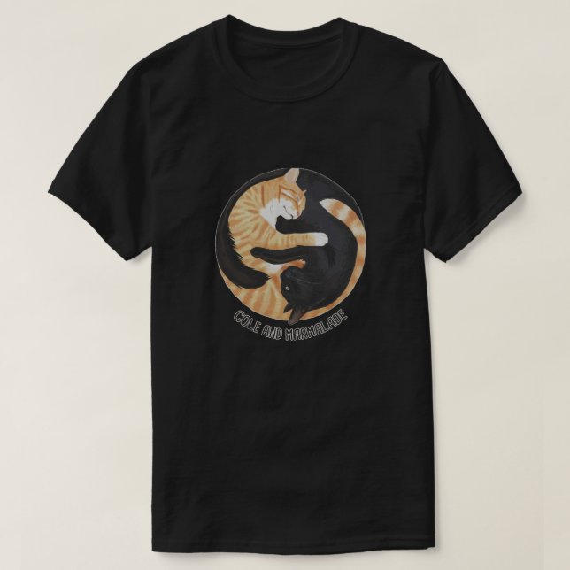 Cole and Marmalade Cats yin yang Lover black Gift  T-Shirt (Design Front)