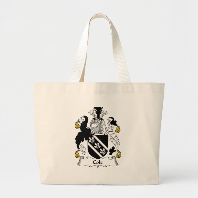 Cole Family Crest Large Tote Bag (Front)