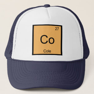 Cole Name Chemistry Element Periodic Table Trucker Hat