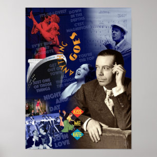 Cole Porter Collage Portrait Poster