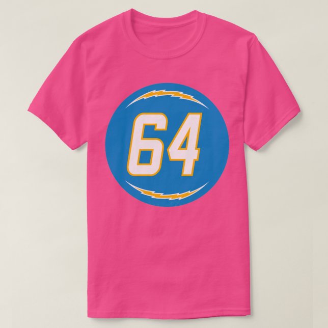 Cole Toner Number 64 Jersey Los Angeles Chargers I T-Shirt (Design Front)