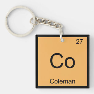 Coleman Name Chemistry Element Periodic Table Key Ring