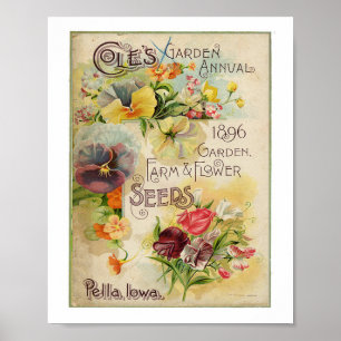 Coles Garden Annual 1896 Garden, Farm & Flower Poster